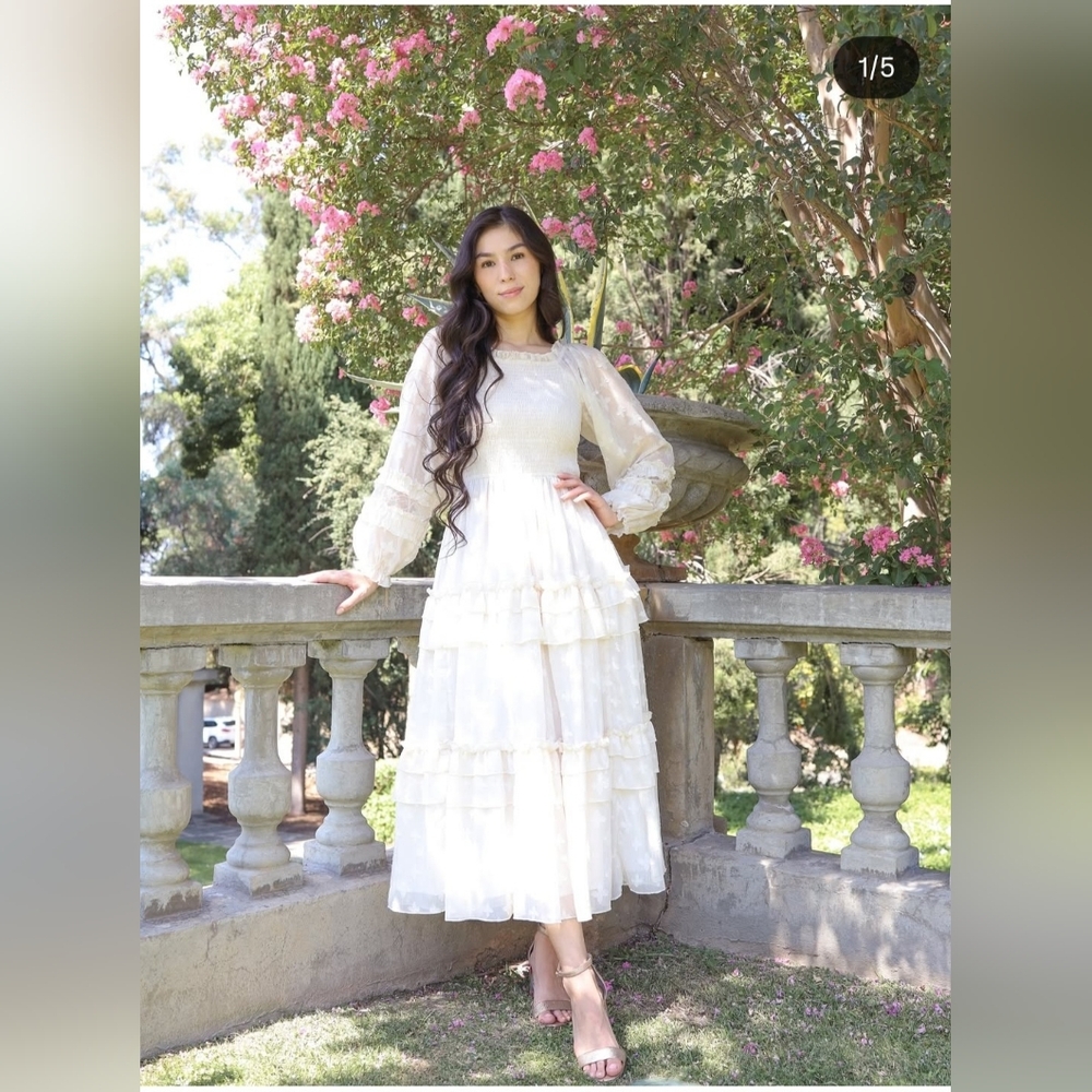 Glittering Garden Dress - Ivory